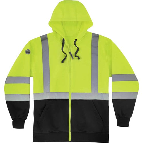 Ergodyne EGO21846 Zip-Up Hi-Vis Hooded Sweatshirt