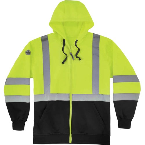 Ergodyne EGO21843 Zip-Up Hi-Vis Hooded Sweatshirt
