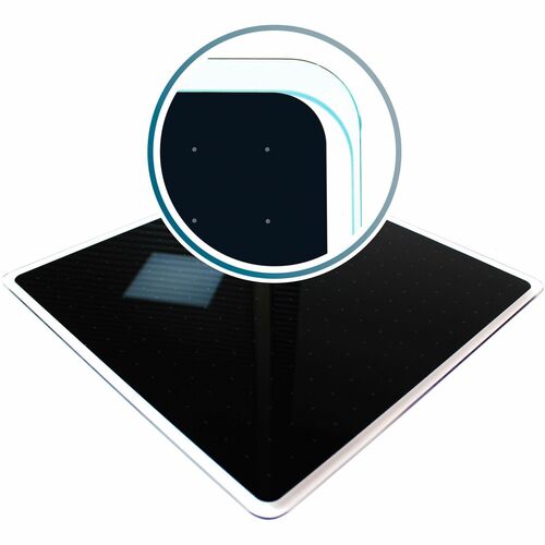Floortex FLRFCVGM1414BG Viztex® Glacier Black Multi-Purpose Grid Glass Dry-Erase Board 14" x 14"
