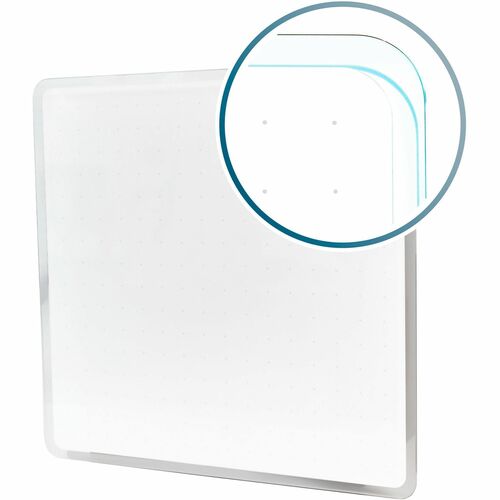 Floortex FLRFCVGM1414WG Viztex® Glacier White Multi-Purpose Grid Glass Dry-Erase Board -14" x 14"