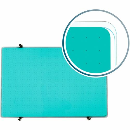Floortex FLRFCVGM2436TG Viztex® Glacier Teal Multi-Purpose Grid Glass Dry-Erase Board 24" x 36"