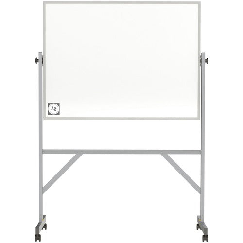 Ghent GHEARM4M434 Hygienic Porcelain Mobile Whiteboard with Aluminum Frame