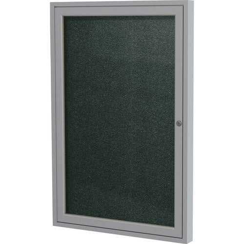 Ghent GHEPA12418VX183 1 Door Enclosed Vinyl Bulletin Board with Satin Frame