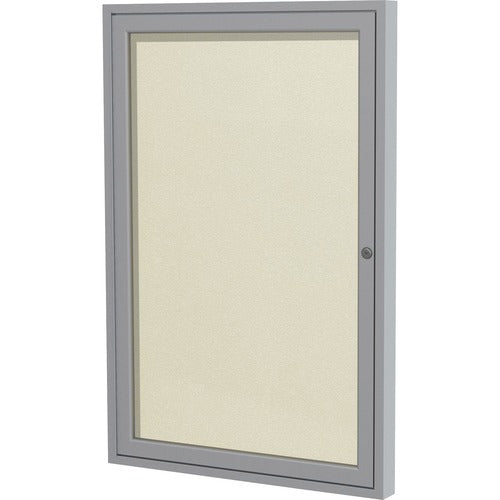 Ghent GHEPA13624VX185 1 Door Enclosed Vinyl Bulletin Board with Satin Frame