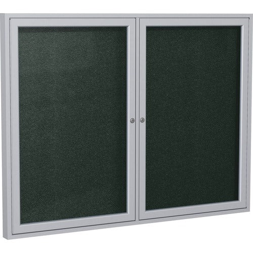 Ghent GHEPA24860VX183 2 Door Enclosed Vinyl Bulletin Board with Satin Frame