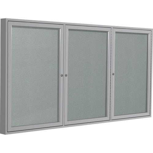 Ghent GHEPA34872VX193 3 Door Enclosed Vinyl Bulletin Board with Satin Frame
