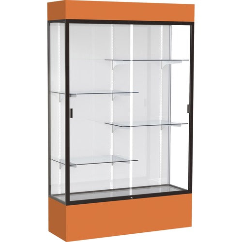 Waddell WAD3174WBBZOR Lighted Floor Case, White Back w/ Dark Bronze Frame & Colored Base