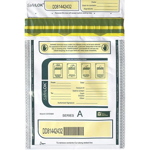 ControlTek CNK585089 SafeLOK Tamper-Evident Deposit Bags