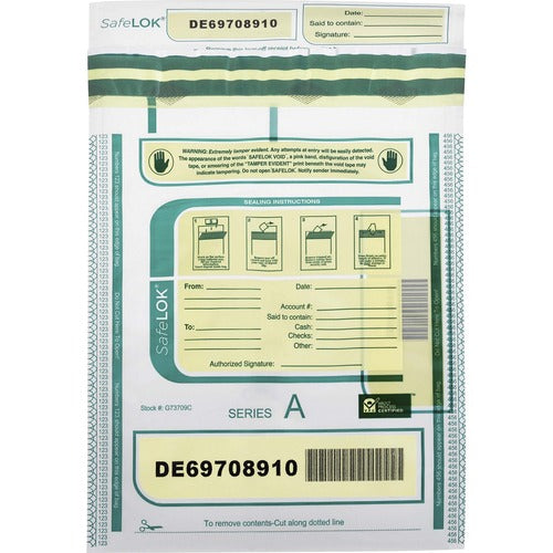 ControlTek CNK585087 SafeLOK Tamper-Evident Deposit Bags