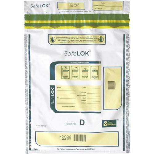 ControlTek CNK585094 SafeLOK Tamper-Evident Deposit Bags