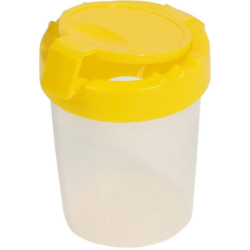 Deflecto DEF39515YEL Antimicrobial Kids No Spill Paint Cup Yellow