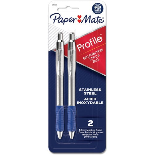 Paper Mate PAP2130519 Profile Retractable Ball Point Pens Bold Point Blue 2/pkg