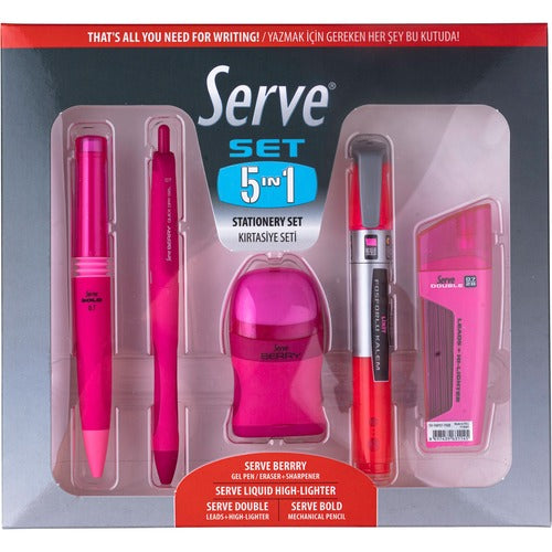So-Mine SRV5IN1SET07FP Serve 5 in 1 Stationery Set