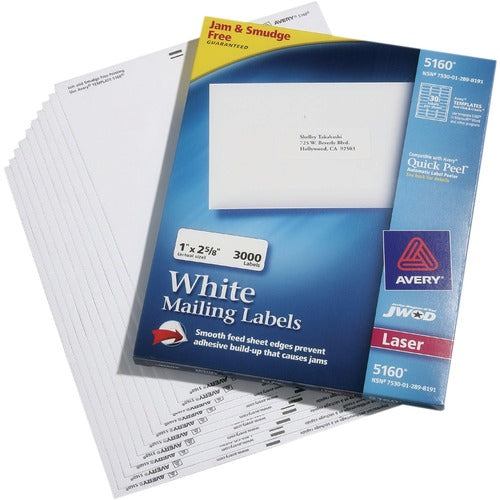SKILCRAFT® NSN2898191 SKILCRAFT White Self-Adhesive Laser Labels