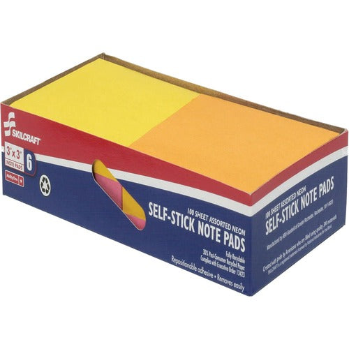 SKILCRAFT® NSN4181281 SKILCRAFT Self-Stick Note Pads