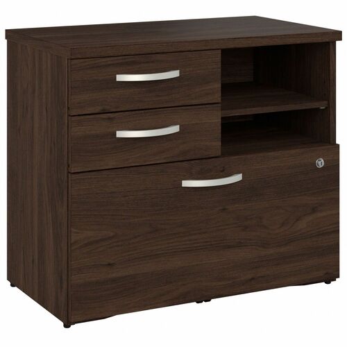 Bush Business Furniture BSHHYF130BWSUZ Hybrid Office Storage Cabinet with Drawers and Shelves