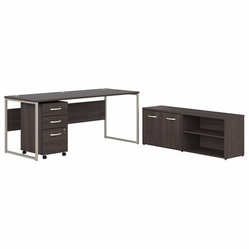Bush Business Furniture BSHHYB014SGSU Hybrid Storm Gray Desking Unit