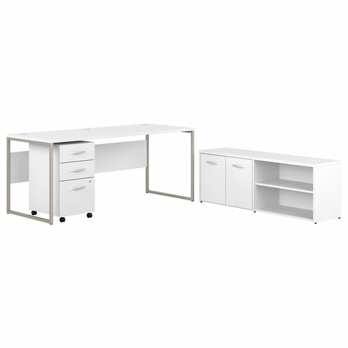 Bush Business Furniture BSHHYB014WHSU Hybrid Collection White Desking