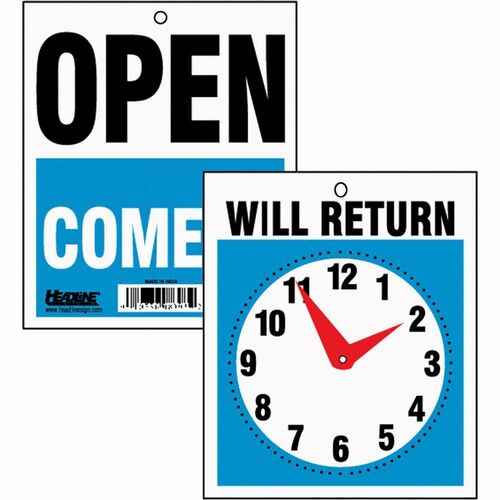 Headline Signs HDS9382 OPEN/WILL RETURN Time Sign