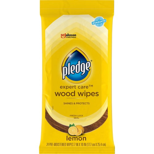 Pledge SJN336297 Lemon Enhancing Polish Wipes