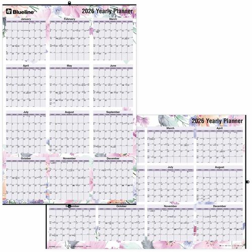 Blueline REDC171920 Tropical Annual Wall Calendar 24"x 36" , English