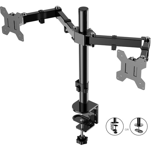 Rocelco RCLRDM2 RDM2 Desk Mount for LCD Monitor, LED Monitor, Display Stand - Black - Landscape/Portrait