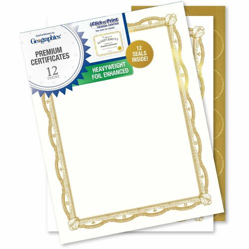 Geographics GEO48766 Premium Certificates with Gold Seals