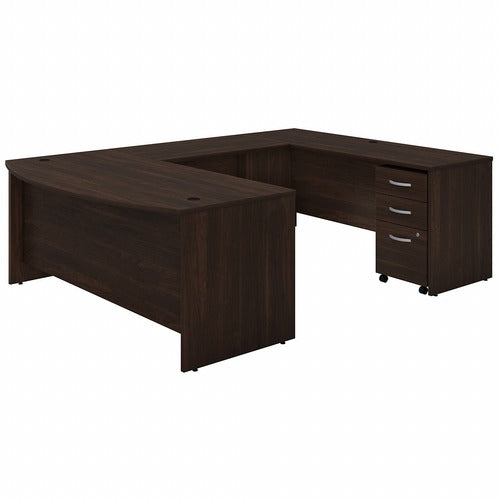 Bush Business Furniture BSHSTC004BWSU Studio C Front U Station with 3-Drawer Mobile Pedestal