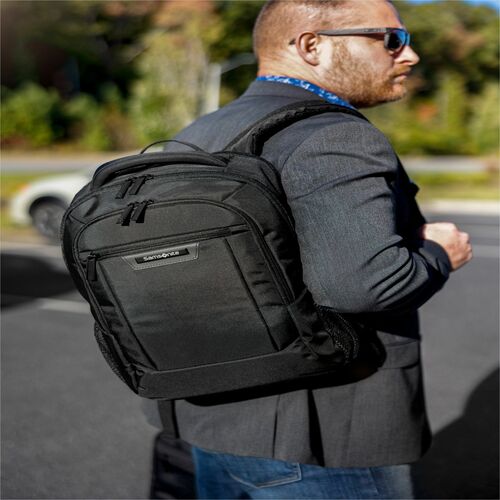 Samsonite SML1412771041 Classic Business 2.0 Carrying Case (Backpack) for 13" to 15.6" Apple iPad Notebook, Tablet, Smartphone, Business Card, Pen, Accessories - Black