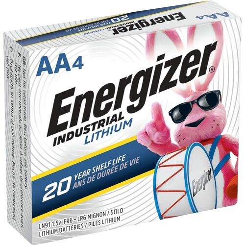 Energizer EVELN91 Industrial AA Lithium Battery 4-Pack
