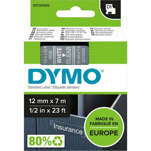Dymo DYMS0720600 D1 Self Adhesive Tape Cassette