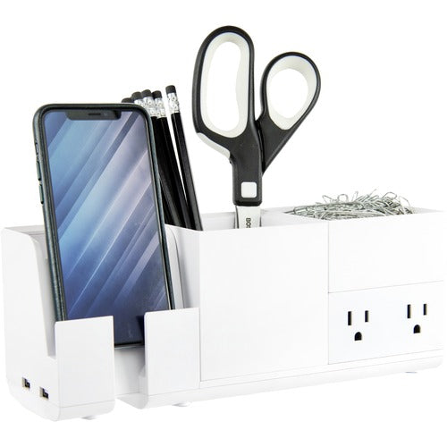 Bostitch BOSKT2BASEKIT1W Konnect Desk Organizer with Power Station