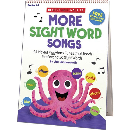 Scholastic SHS1338317105 K-2 More Sight Words Flip Chart/CD
