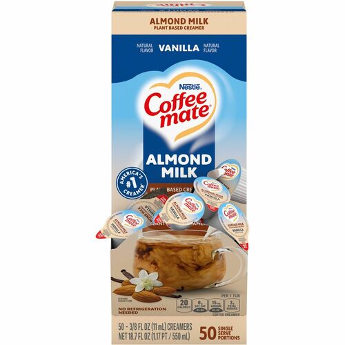 Coffee mate NES42258 Almond Milk Vanilla Plant-Based Liquid Creamer Singles