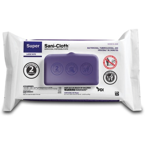PDI PDIA22480 HC Super Sani-Cloth Germicidal Disposable Wipe