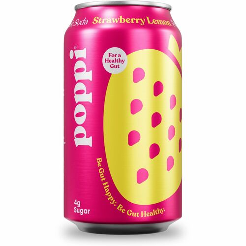 Poppi POI50006 Strawberry Lemon-Flavored Prebiotic Soda