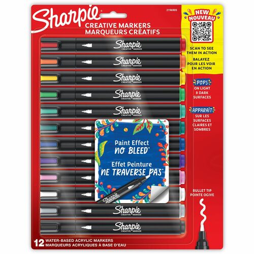 Sharpie SAN2196905 Creative Markers, Water-Based Acrylic Markers, Bullet Tip