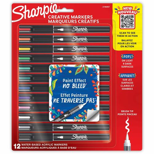 Sharpie SAN2196907 Creative Markers, Water-Based Acrylic Markers, Brush Tip