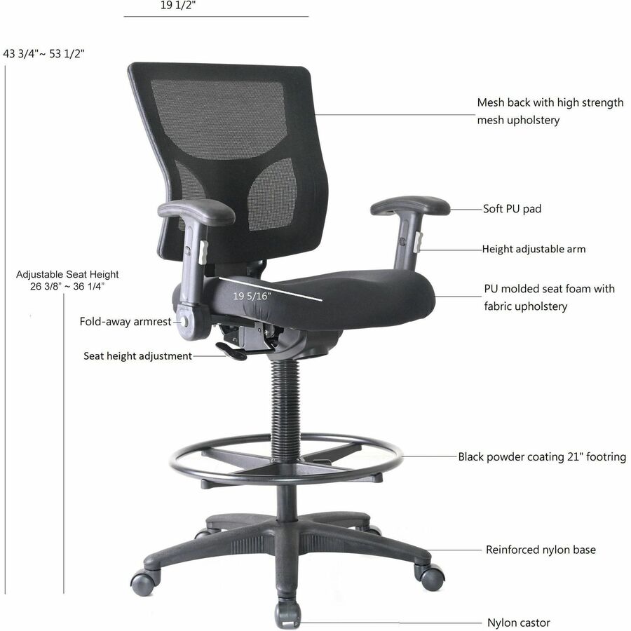 Lorell LLR62021 Conjure Office Stool