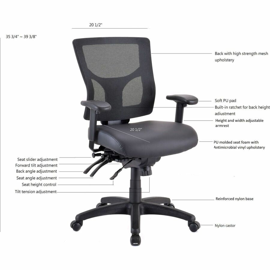 Lorell LLR62041 Conjure Mid-Back Office Chair