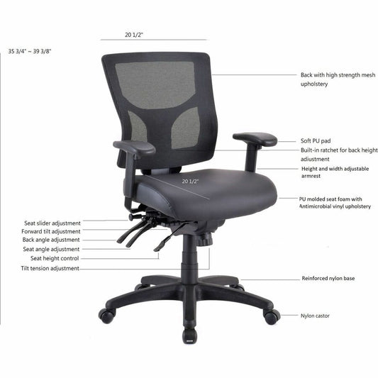 Lorell LLR62041 Conjure Mid-Back Office Chair