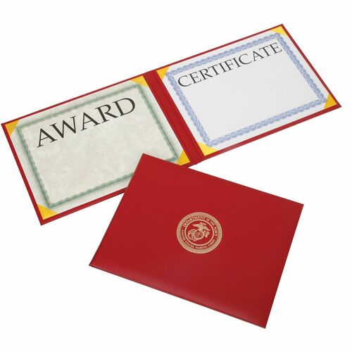 SKILCRAFT® NSN7146630 Padded Award Certificate Binder with USMC Seal