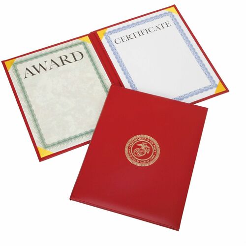 SKILCRAFT® NSN7146629 Padded Award Certificate Binder with USMC Seal