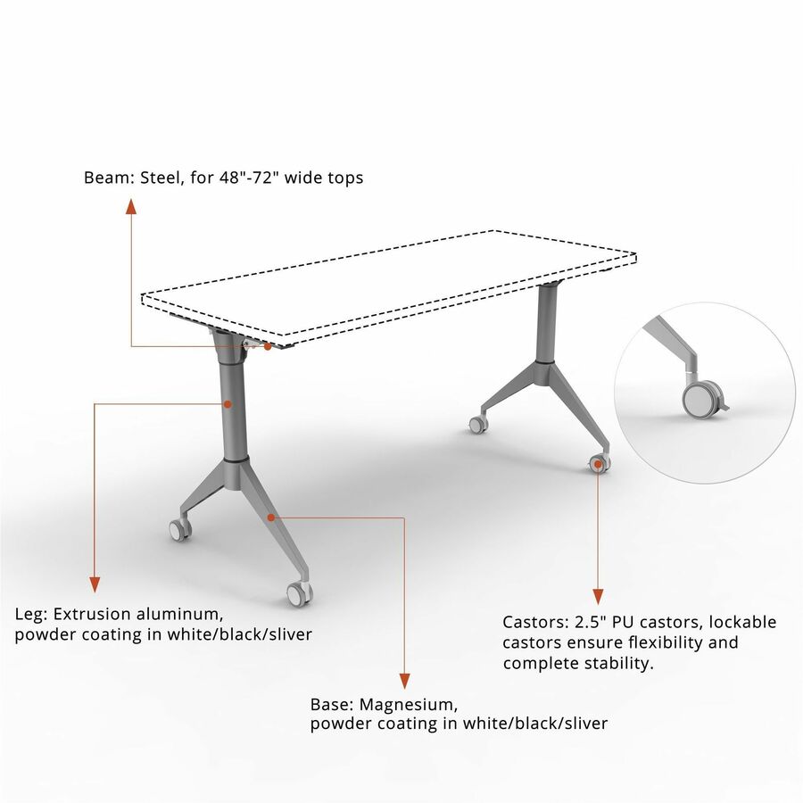 Lorell LLR60758 Spry Nesting Training Table Base