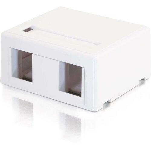 C2G CGO03833 2-Port Keystone Jack Surface Mount Box - White