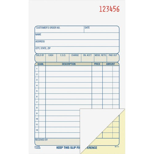 Adams ABFDC4705 Carbonless 2-part Numbered Sales Order Books