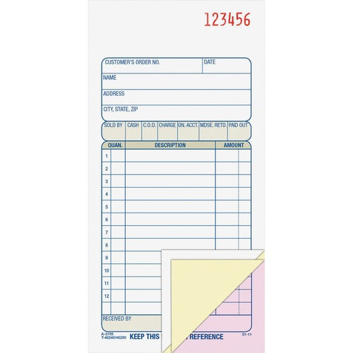 Adams ABFTC3705 Carbonless 3-part Sales Order Books