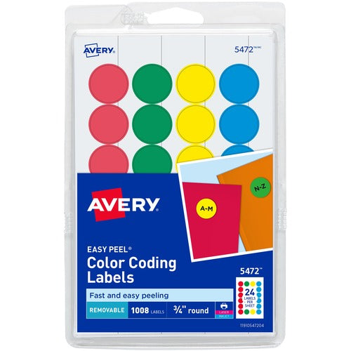 Avery® AVE05472 Avery® Removable Print or Write Color Coding Labels