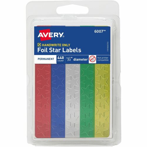 Avery® AVE06007 Avery® Assorted Foil Star Labels