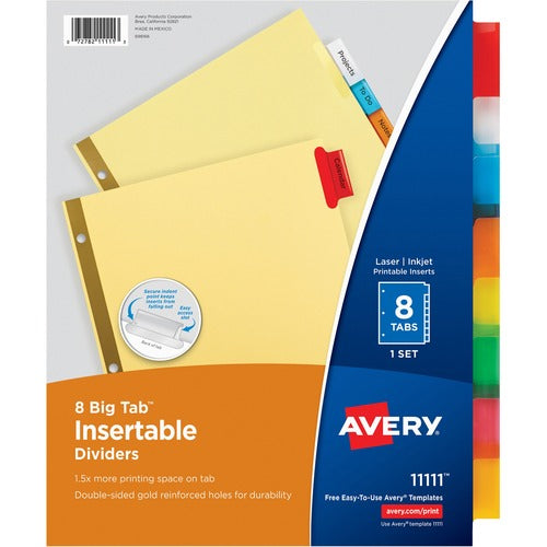 Avery® AVE11111 Avery® Big Tab Insertable Dividers - Reinforced Gold Edge